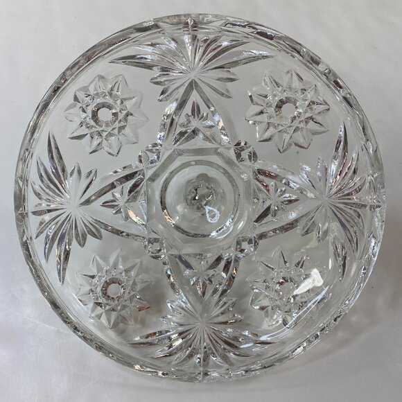 Anchor Hocking Crystal Candy Dish Lid Textured Starburst Design Decor Vintage - Picture 8 of 10